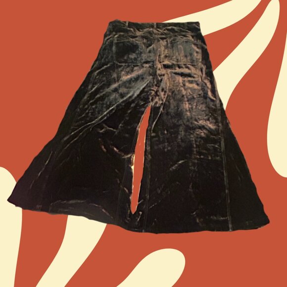 Free People Brown Velvet Wide-Leg Capris, Size 30 - Picture 8 of 9